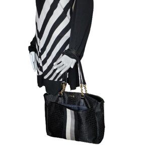 Tommy Hilfiger Black Monogram Jacquard Shopper Bag